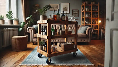 Upcycling shelves into a stylish bar cart